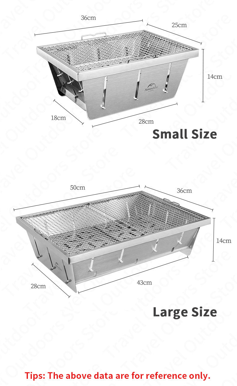 Naturehike IGT Outdoor Folding BBQ Grill Stainless Steel Embedded Oven Portable Stove Camping Picnic Tool Barbecue Accessories