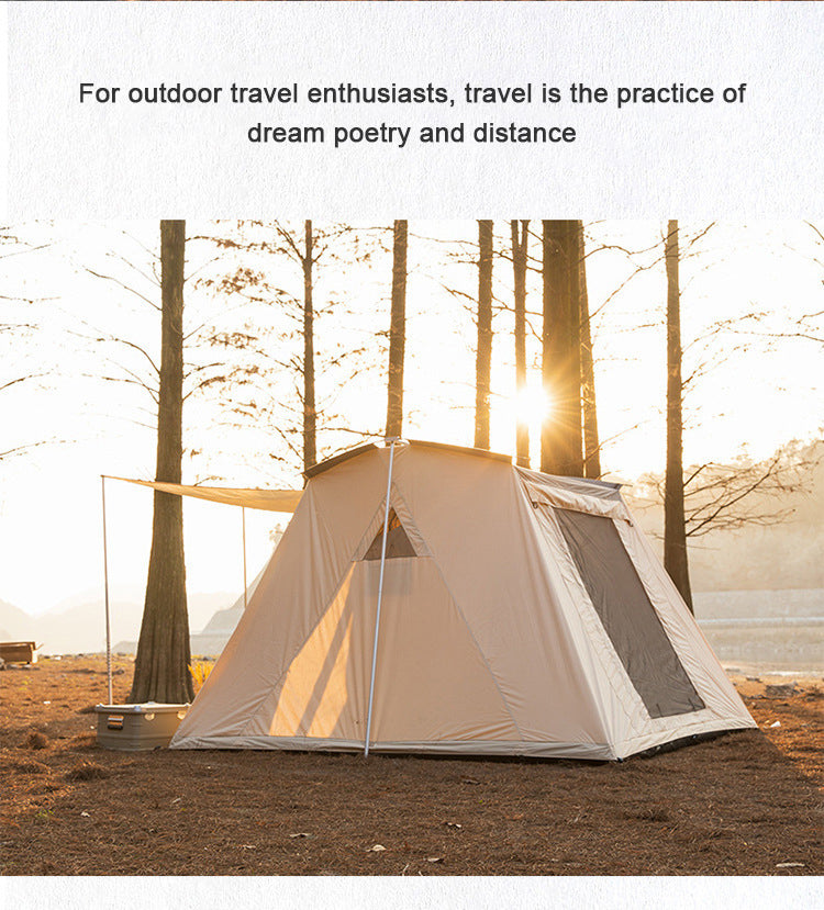 Cotton Picnic Tent for 4 Person, Outdoor Camping, TC, One Bedroom, Luxury, Foldable, Custom Tent, Oxford, Spring