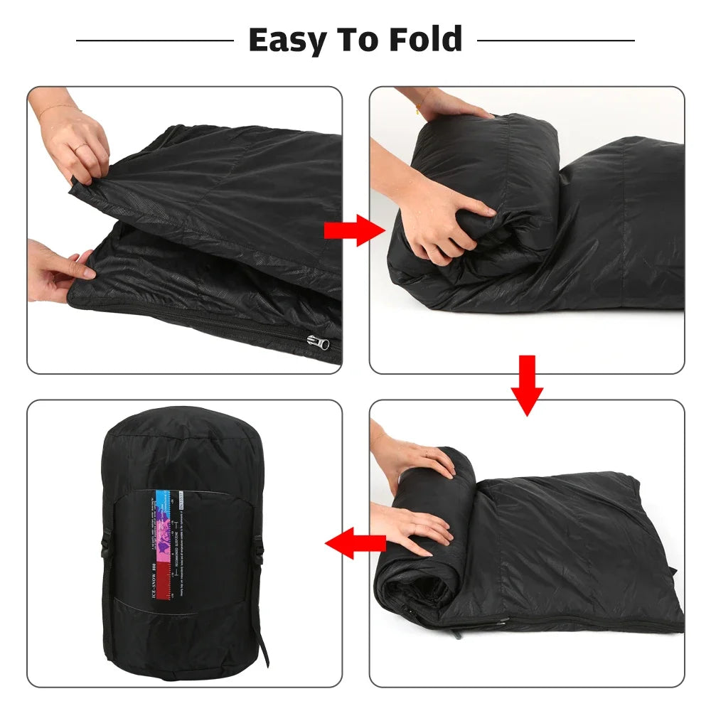 90% White Goose Down Double Sleeping Bag Winter Sleeping Bag Camping Sleeping Pack for Backpacking Camping Hiking Traveling