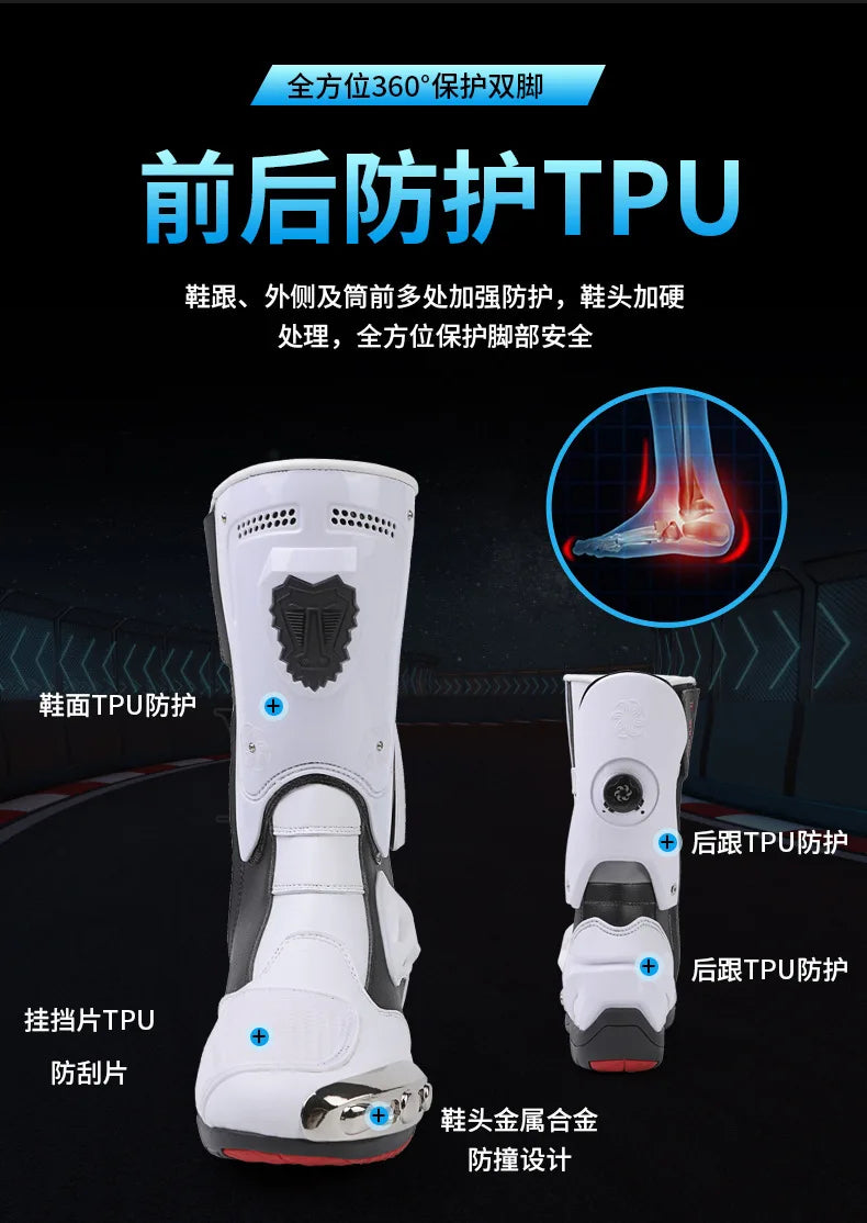 36-47 Anti Fall Motocross Boots Wear-resistant Motorcycle Boots Men's Women Racing Boots Safe Riding Equipment Rally Shoes