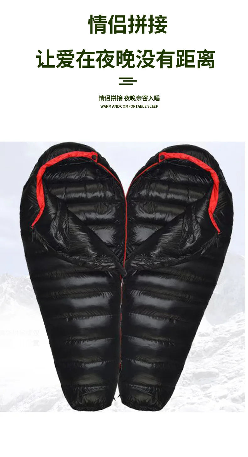 Lightweight Subzero Sleeping Bag Portable Thermal Mummy Hiking Outdoor Backpacking Rectangular Waterproof Winter Hood Camping