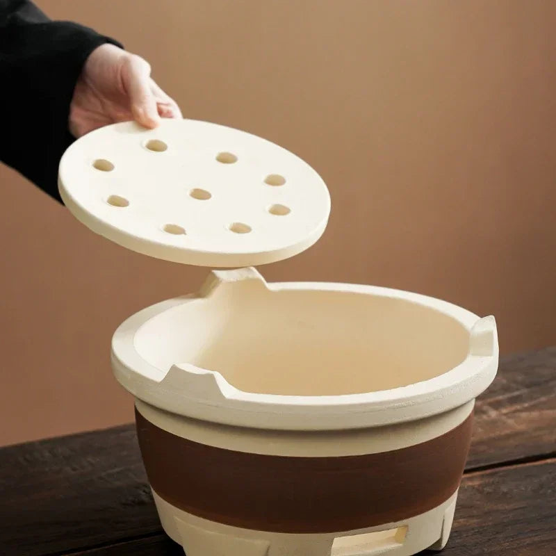 Kaolin-Household Charcoal Stove, Indoor Tea Heater, Outdoor BBQ Stand, Winter Heating Brazier, Household Charcoal Burner,