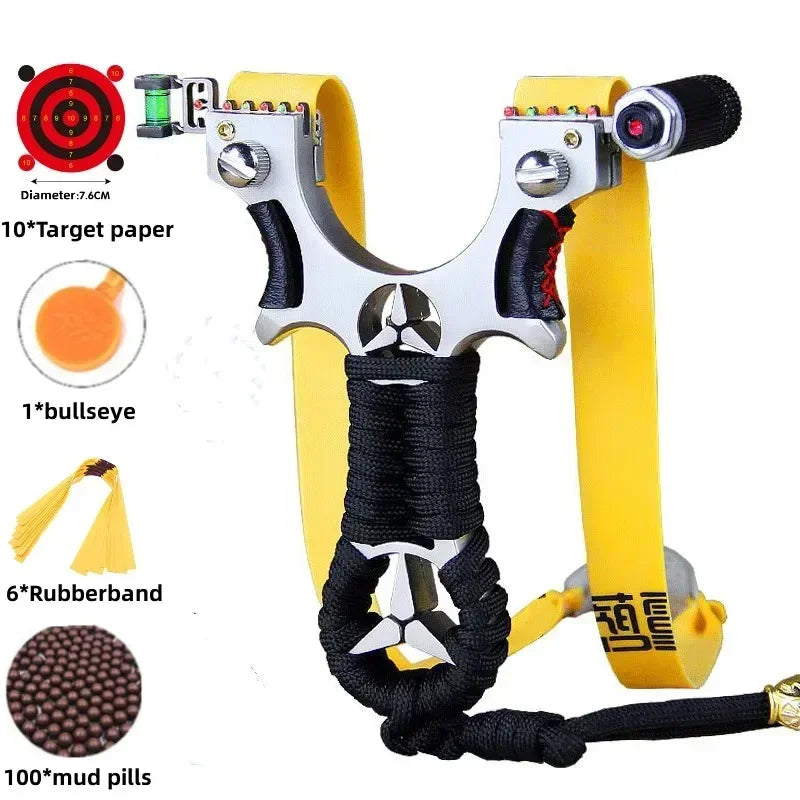 High Quality Outdoor Hunting Shooting Alloy Slingshot with Quality Rubber Band Professional Shooting Game Catapult Tirachinas