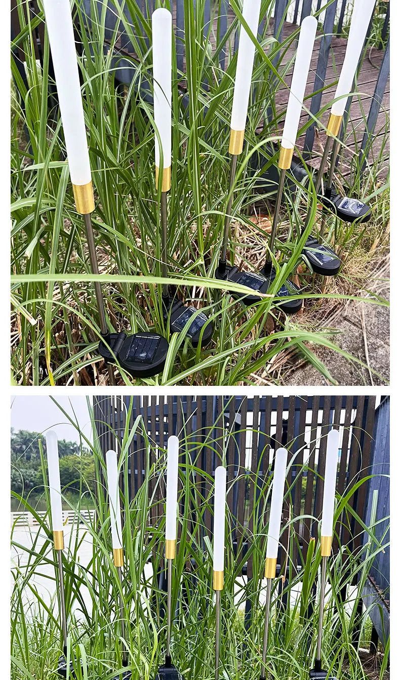 Solar Powered Luminous Reed LED Underground Lamps Outdoor Decorative Flower Stake for Yard Lawn Gardening Garden & Christmas