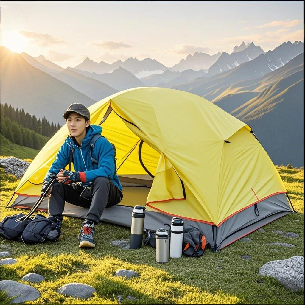 Portable Lightweight Camping Tent (2-Person Capacity) with PU4000 Waterproof Floor & Footprint, Perfect for Backpacking & Hiking