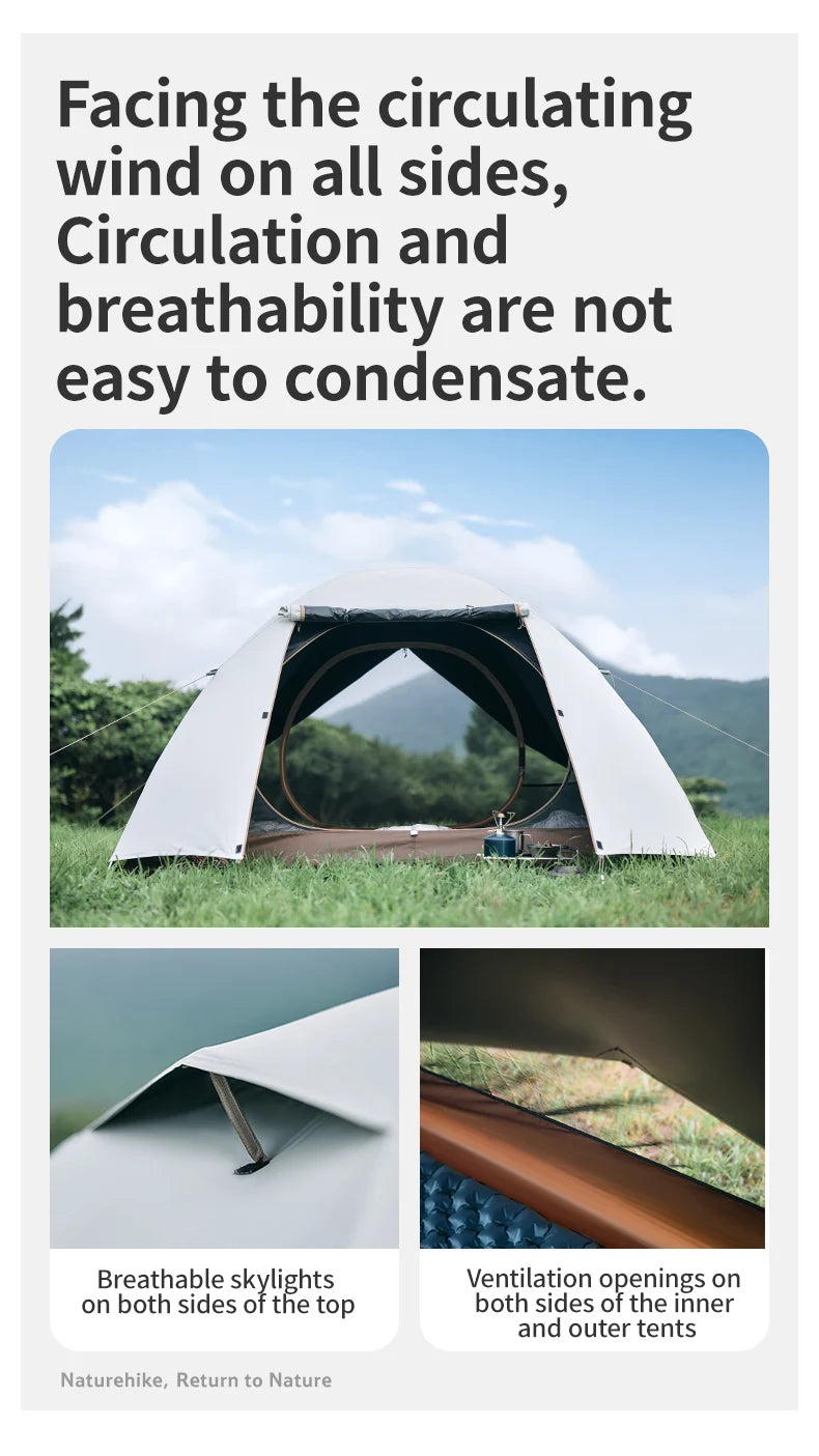 Naturehike YunChuan Outdoor Camping Tent 2/3 Person Waterproof PU2000+ Blackout Tents UV50+ Portable Lightweight Hiking Shelter