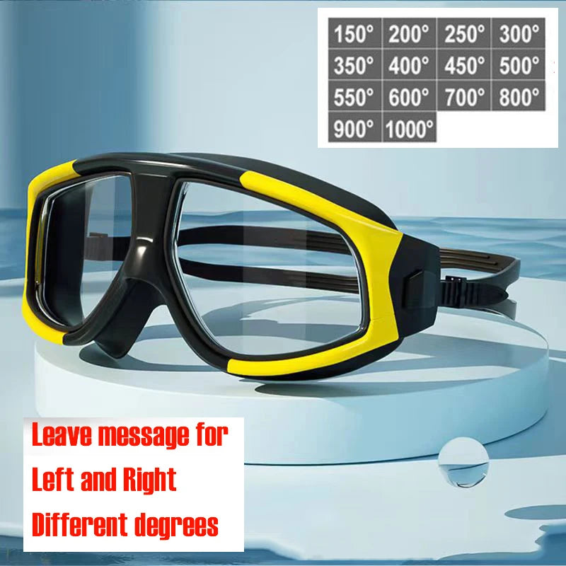Queshark Men Women Adult -1.5 To -10.0 Myopia Swim Eyewear Silicone  Anti Fog Swimming Goggles Custom Different  Left Right Eyes