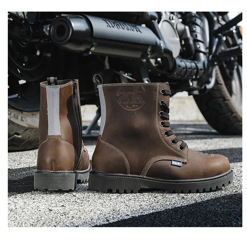 Motorcycle Riding Boots High Top Motorcycle Boots Breathable Anti Fall Knight Equipment Road Racing Boots Motocross Shoes 35-46