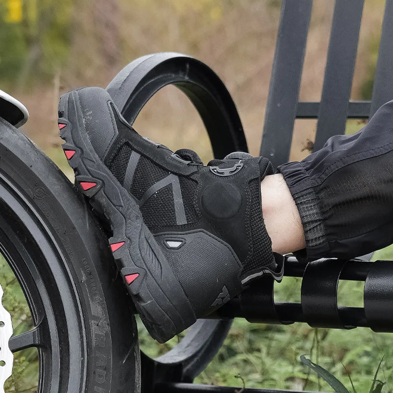 FEHER MQZ Series Motorcycle Boots Breathable Lightweight Non-slip Rotating Lace Up System Hiking Shoes for Riding and Climbing