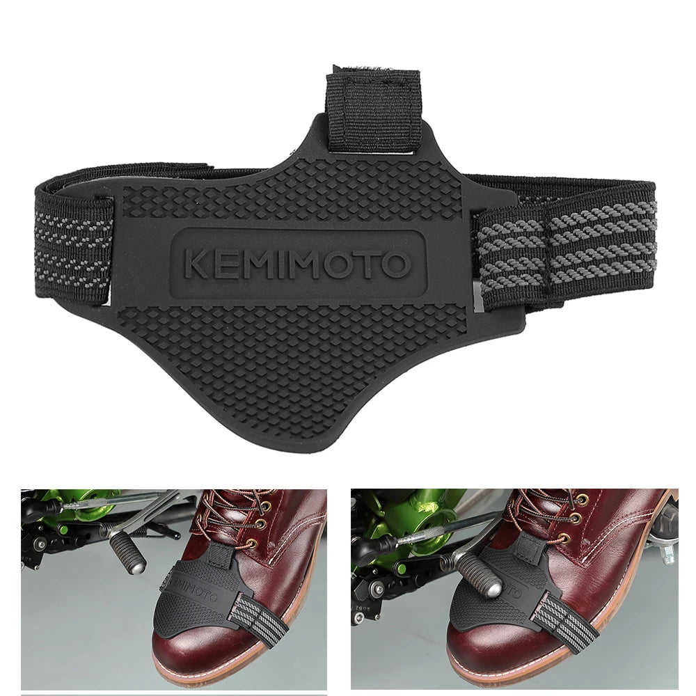 KEMIMOTO Motorcycle Gear Shift Pad Adjustable Motorcycle Shoe Cover Guards Durable Boot Protector Anti-skid Gear Shifter