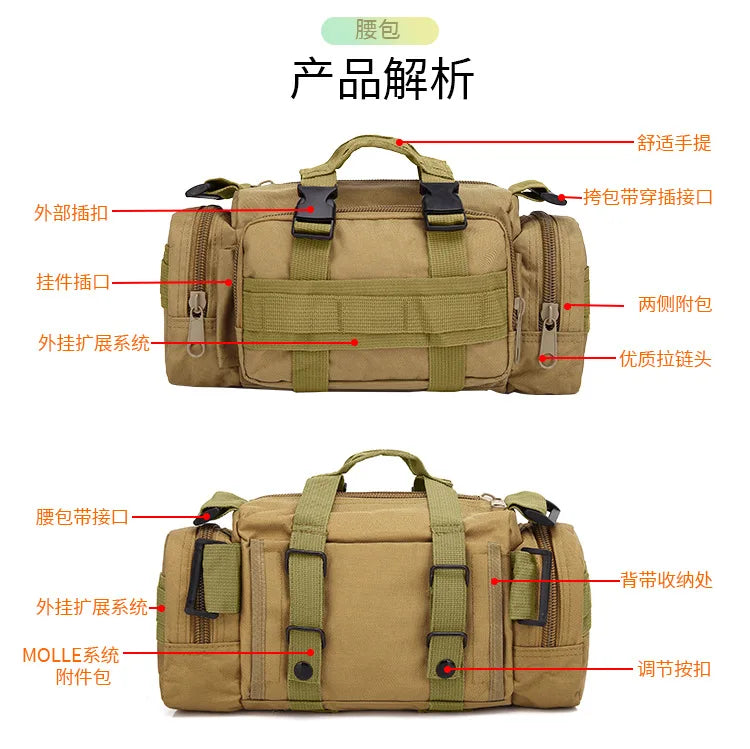 Tactical Backpack Military 50L Waterproof Hiking Backpack with MOLLE System for Outdoor Camping, Hunting, Travel, Daypack