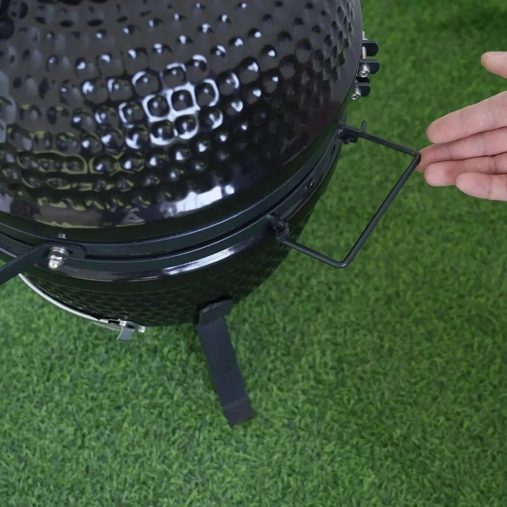 Easy Clean Ceramic Coating BBQ Grill - Non Stick, Heat Retention, User-Friendly Design & Foldable for Outdoor Picnic Cooking