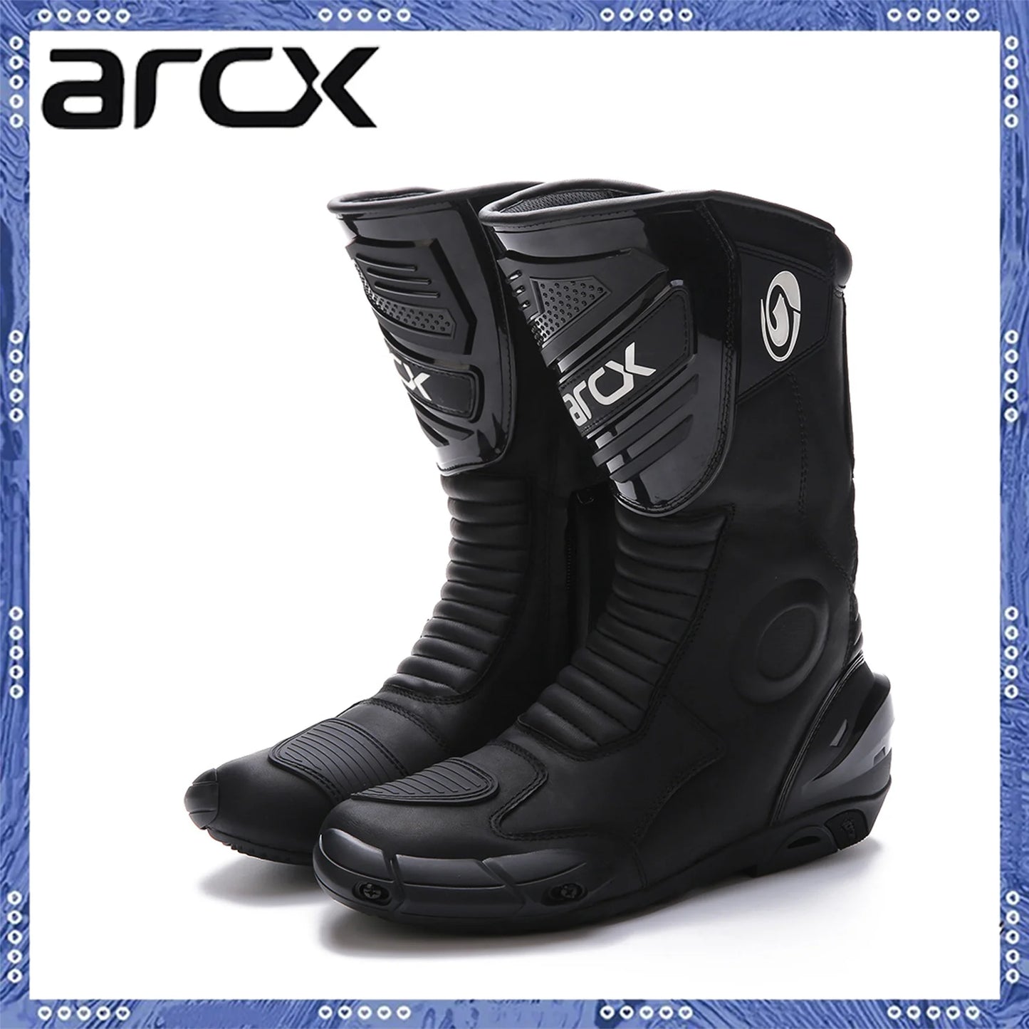 ARCX L60582 Men's High Top Racing Motorcycle Boots – Off-Road & Road Cycling Shoes for Bike Riding with Anti-Slip Sole