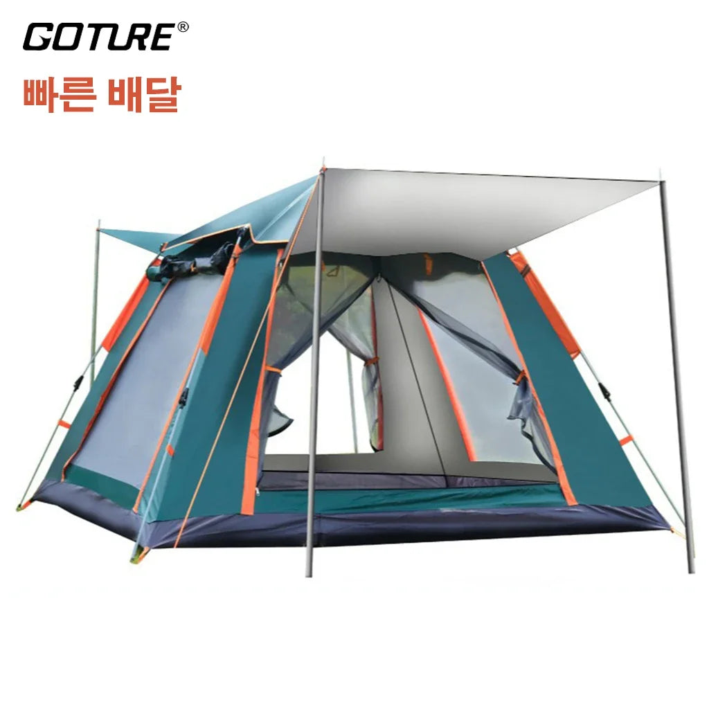 Goture Portable Outdoor Camping Tent 2-6 People Folding Automatic Tent Beach Fishing Family Travel  Park Anti-UV Shade