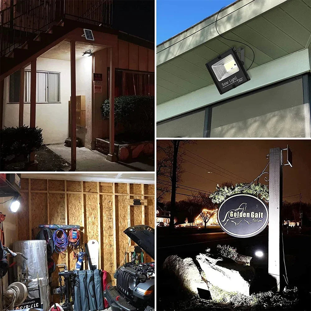 100W 220LED Solar Energy Light Waterproof Outdoor Solar Spotlight Lamp LED Flood Lamp Projector Lighting Fixture Floodlight