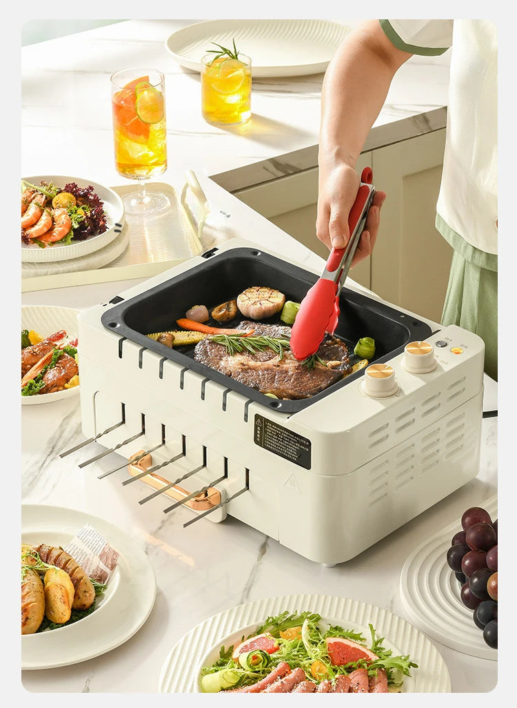 Skewer Barbecue Grill Home Automatic Rotating Multifunctional Indoor Electric Grill Light Smoke Barbecue Machine G-26