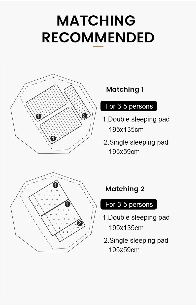 MOBI GARDEN Camping Tent Royal Castle 150D Oxford With Snow Skirt Double Layer Waterproof Hiking 5 Person 4 Season Tent UV50+