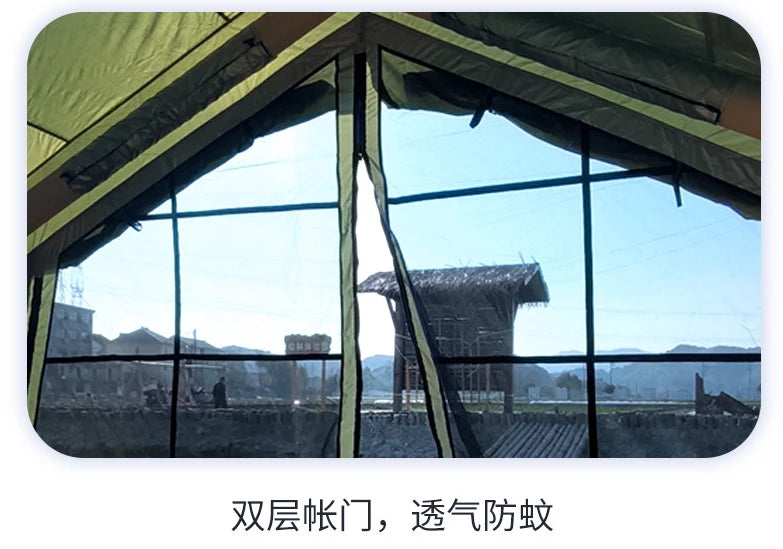 8 ㎡ Camping Outdoor Tent for 4~6People No Pitch Rainproof Sunproof Wind Resistant Hiking Marquee with Skylight & Chimney Outlet