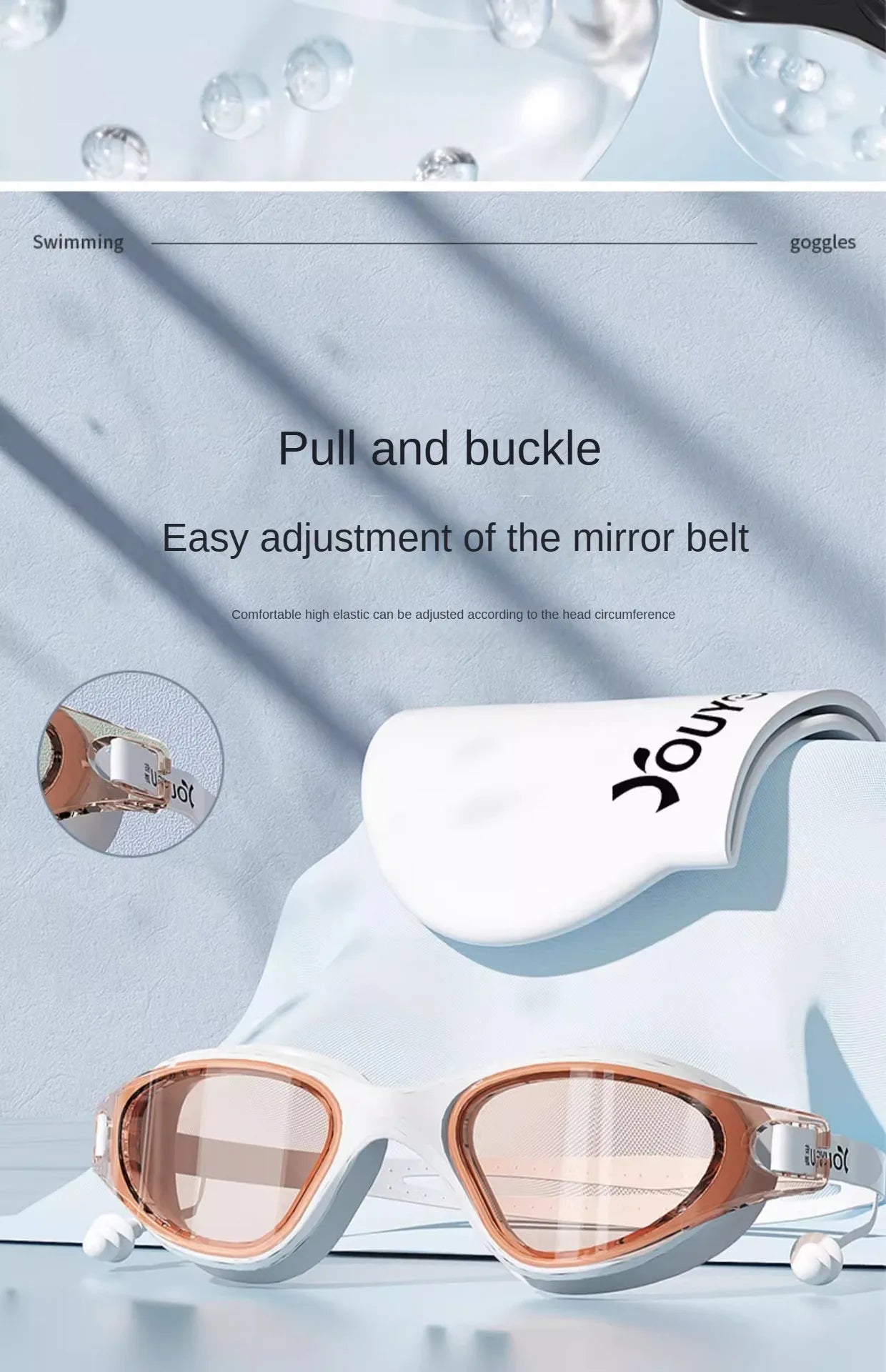 HD Anti-fog Swimming Goggles with Earplugs Adult Men Women  Leak Proof Adjustable high-quality Silicone Swim Protection EYEWEAR