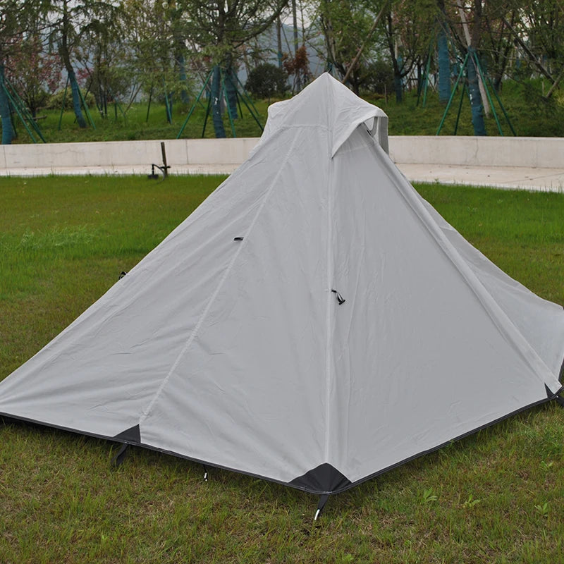 Ultralight Outdoor Backpacking Camping Tent, Trekking Pole Tent, Lightweight Poleless Tent, Waterproof, 1-2 Person, NO POLE