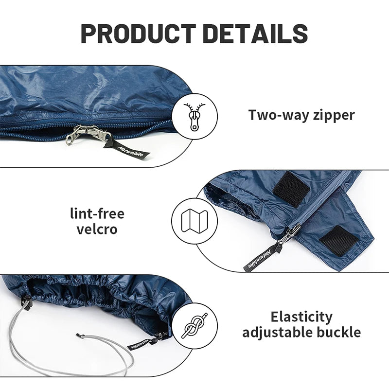 Naturehike Camping Duck Down Sleeping Bag CW295 Spring Warm Waterproof Splicable Double Quilt Ultralight Envelope Sleeping Bag