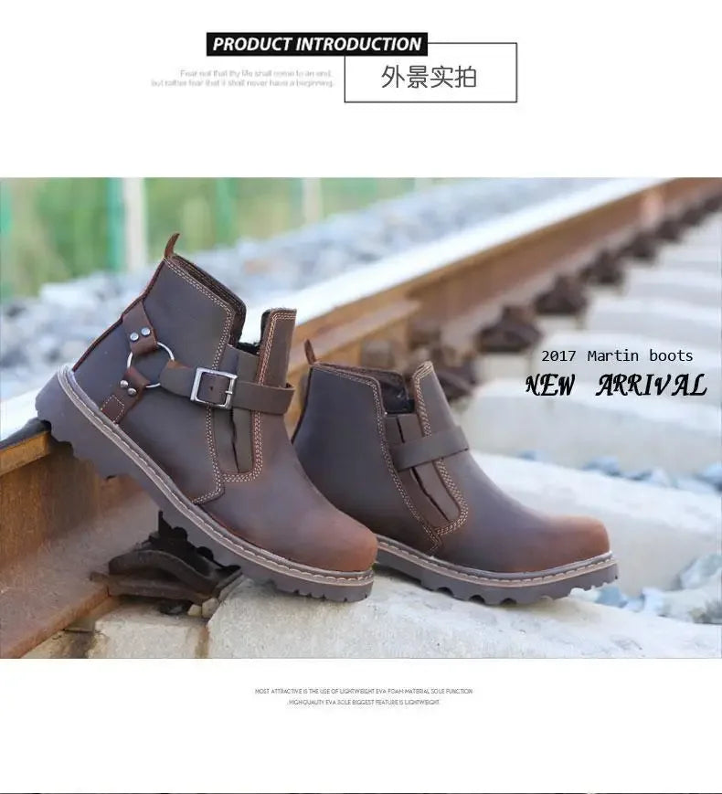 Retro leather boots for motorcycles durable men boots couple's short shoes motorcycle safety equipment motorcycle shoes