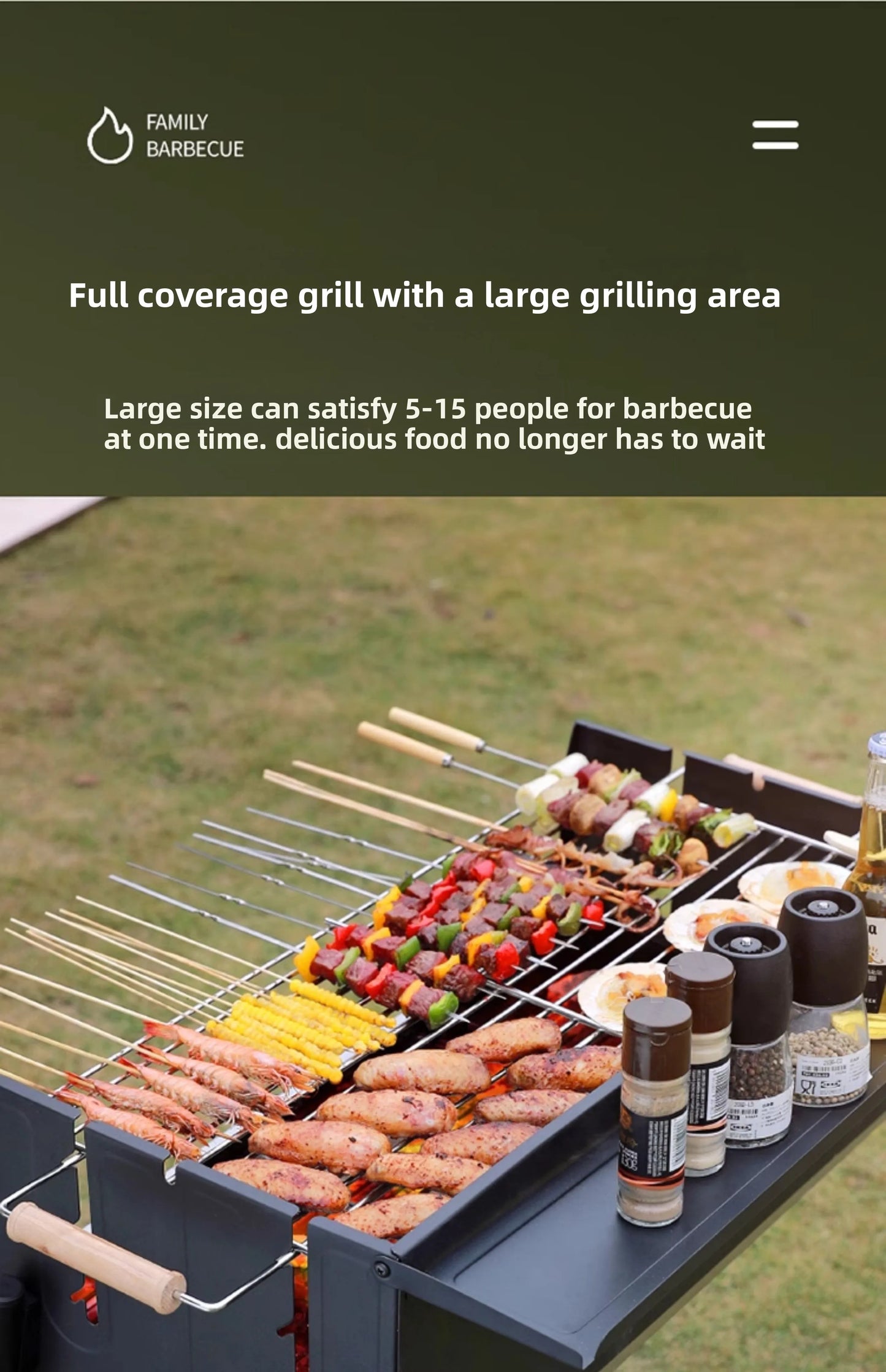 Barbecue home outdoor camping barbecue portable picnic tools courtyard