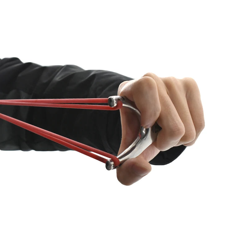 Stainless Steel Slingshot Metal Slingshot Catapult Powerful Hunting Equipment Portable Shooting Leisure Toy With Rubber Band