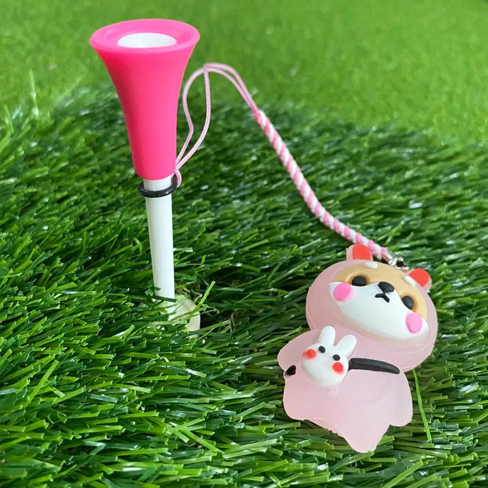 Golf Rubber Tees With Flashing Light Glow In The Dark Loss Golf Dog Ball Holder Cartoon Rope Prevent Accessories Golf W/ Br N0M9