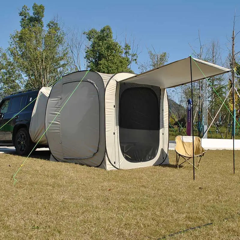 Pop-up SUV Camping Tent: 4 Person Instant Easy Setup Family Tent Connected to Vehicles to Achieve the Freedom of Heat&Cooling