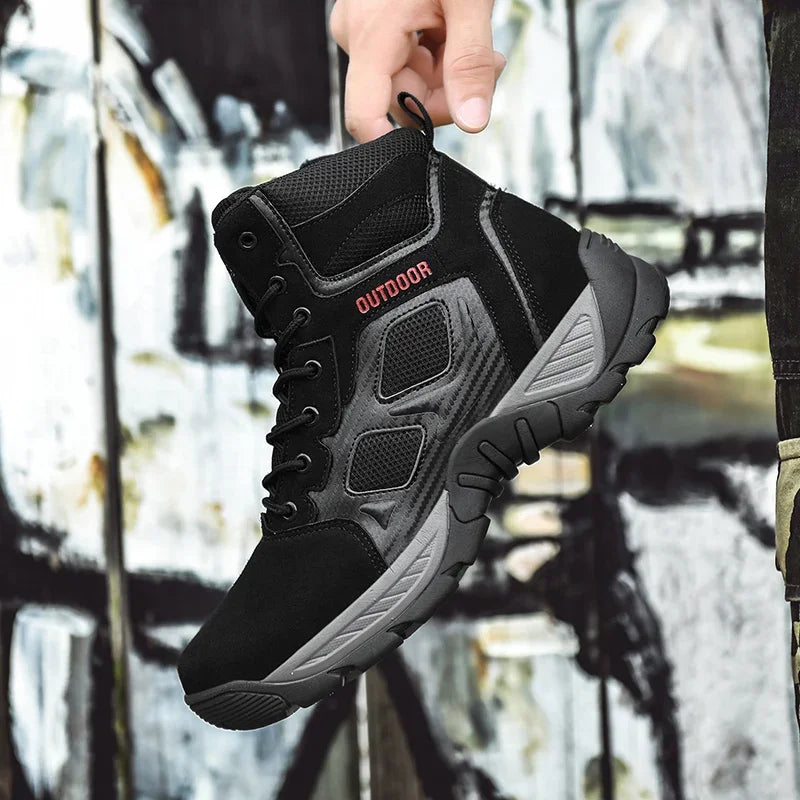 2024 New Tactical Mens Desert Combat Boots Work Safty Shoes Leather Boots Waterproof Ankle Boot Men's Hunting Shoes Size 47