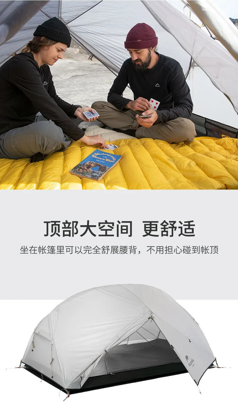Naturehike-Mongar 2 Tent, Ultralight Double-Person Tent, Professional Outdoor Camping, Mountaineering, Windproof and Rainproof