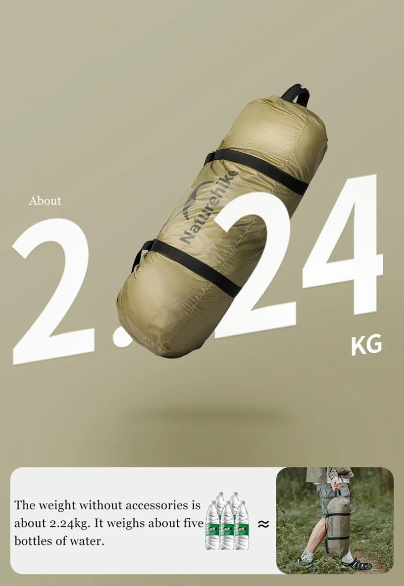 Naturehike Camping Tent Ultralight Silicon Coated Outdoor 4 Season Tents Waterproof 15D Nylon Double Layer 2 Person Hiking Tent