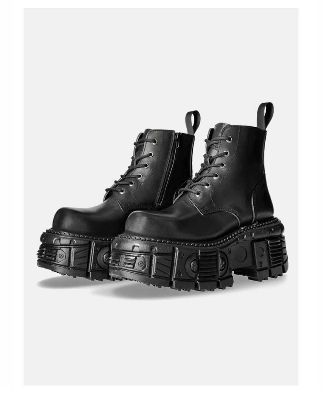 2024 Retro Spanish Street Shooting Men's and Women's Same Platform Bootie Tank Bottom Heavy Metal Punk Boots