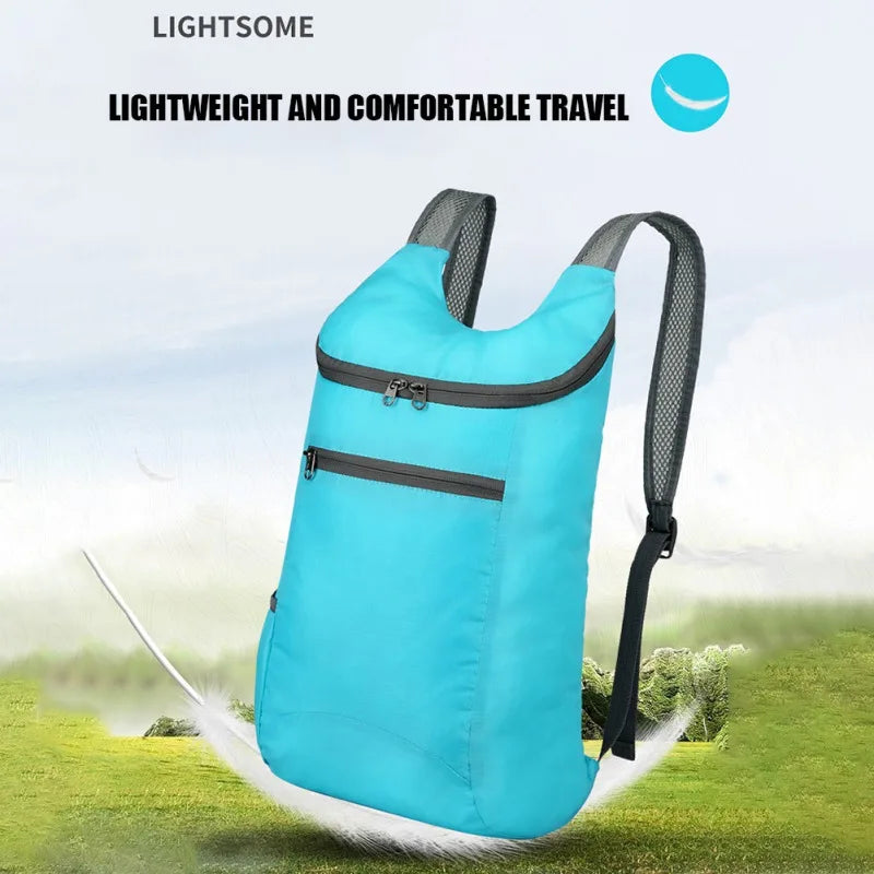 15L Waterproof Folding Backpack Ultralight Camping Backpack Outdoor Daypack Men Women Foldable Traveling Hiking Cycling Backpack
