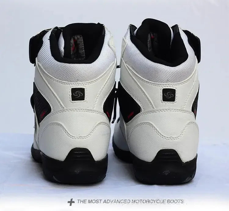 Motorcycle Fall Prevention Boots High Ankle Racing Boots Leather Race Motocross Motorbike Riding Boots Shoes for Women Men Shoe