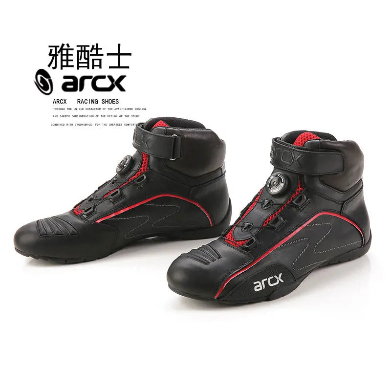New Arcx Motorcycle Riding Boots Cowhide Casual Motorbike Road Travel Cycling Shoes Men Breathable Botas Four Season For Honda