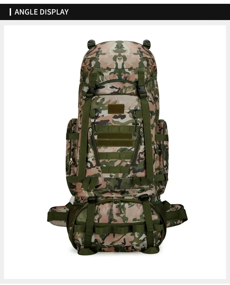90L Travel Bag Camping Backpack Tactical Hiking Climbing Bags Mountaineering Large Sport Knapsack Outdoor Men Luggage Rucksack