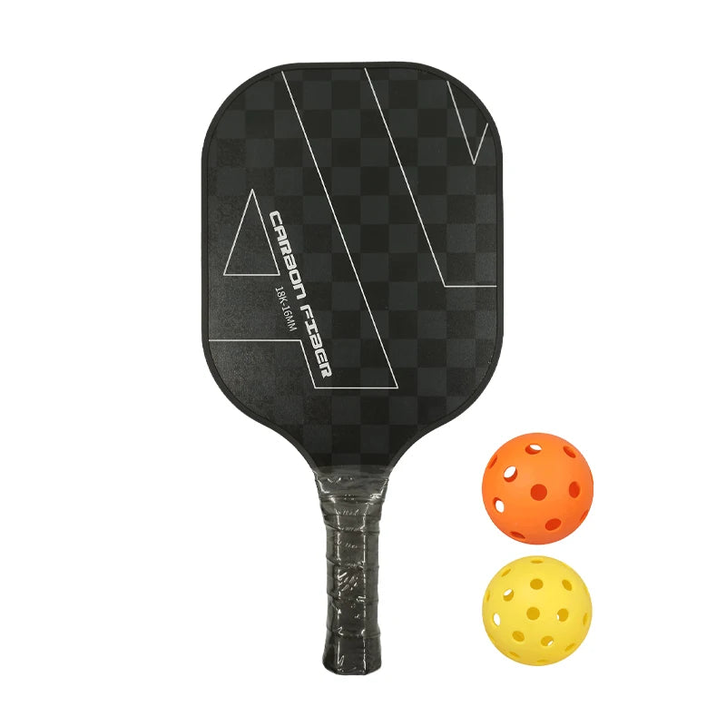18K Pickleball Paddles With 2 Balls Premium Carbon Fiber Surface For Tennis And Pickleball Sports Equipment
