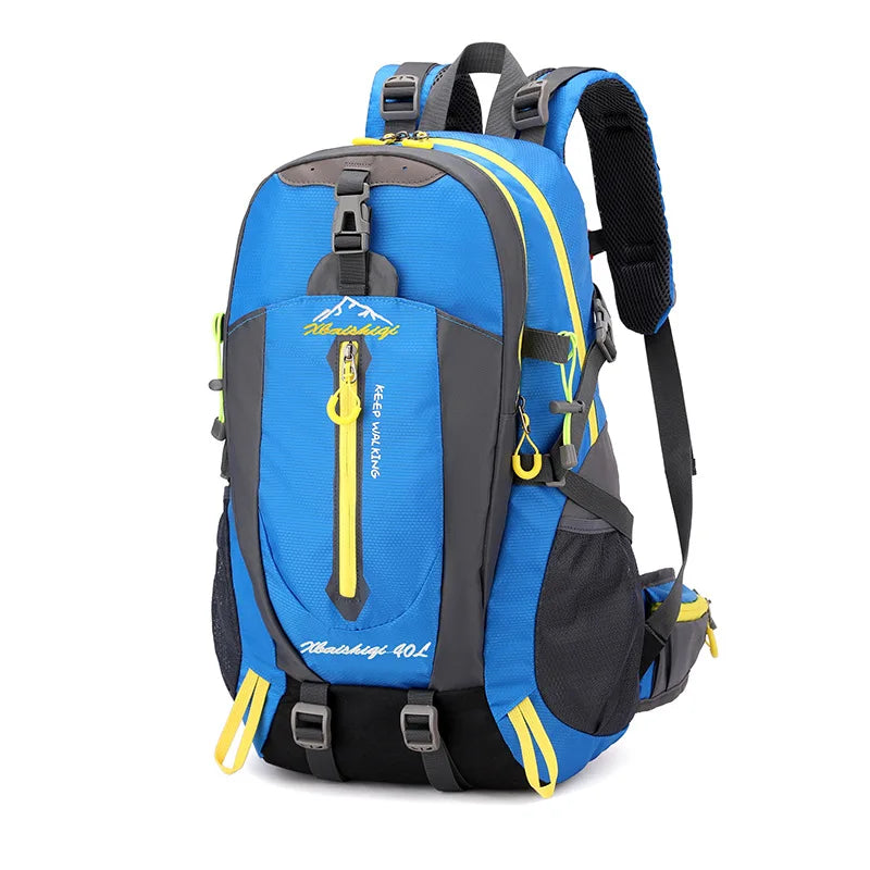Men Women Outdoor Camping Travel Backpack 40L Water Repellent Climbing Hiking Laptop Daypack Trekking Reflective Strip Back Bags