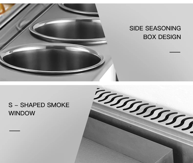 Commercial Stainless Steel Kitchen Grill Bbq Burger Fryer Hotplate Full Flat Ribbed Countertop Electric Griddle