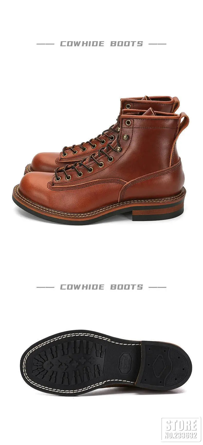 New Arrival! Vintage Motorcycle Boots Casual Men Ankle Boots Cowhide Leather Shoes Wedge Tooling Desert Boots Motorcycle Shoes