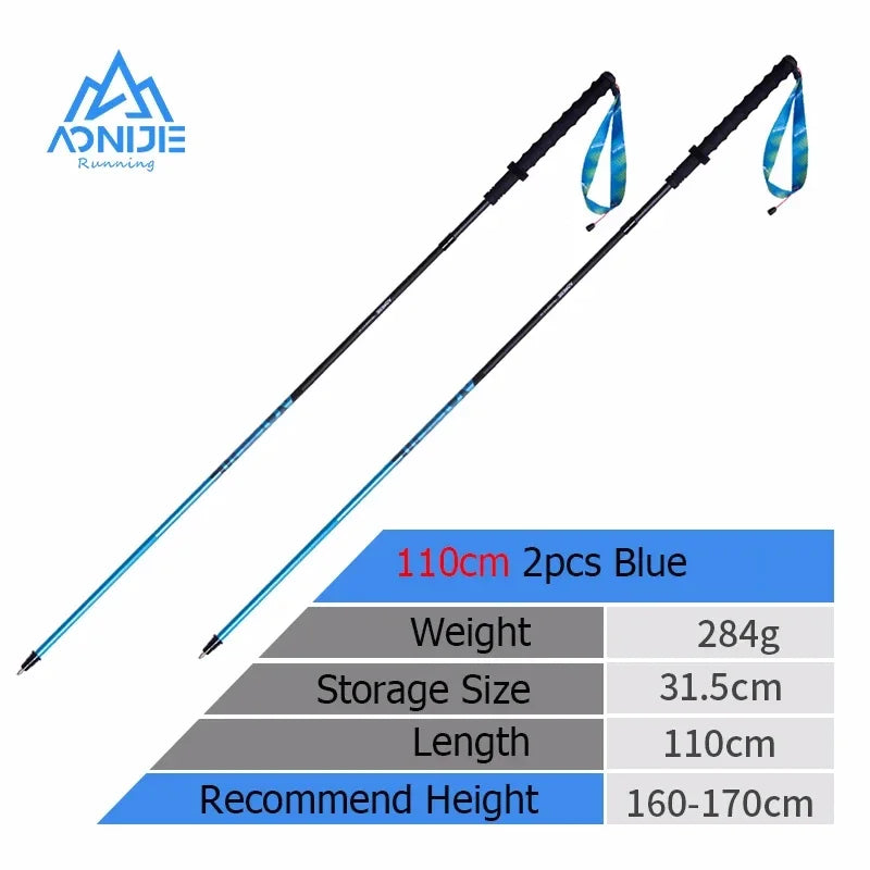 AONIJIE E4201 M-Pole Folding Ultralight Quick Lock Trekking Poles Hiking Pole Race Running Outdoor Walking Stick Carbon Fiber