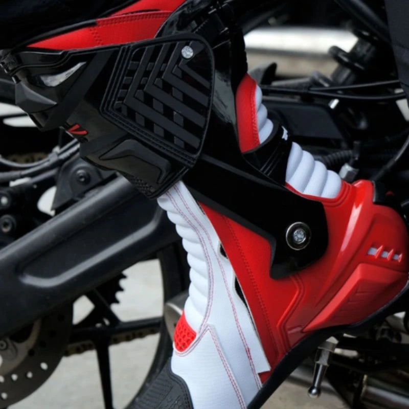 2PCS Motocross Boots Professional Protective Motorcycle Boots Motobots Windproof And Waterproof Men's Motorcycle Boots Motobots