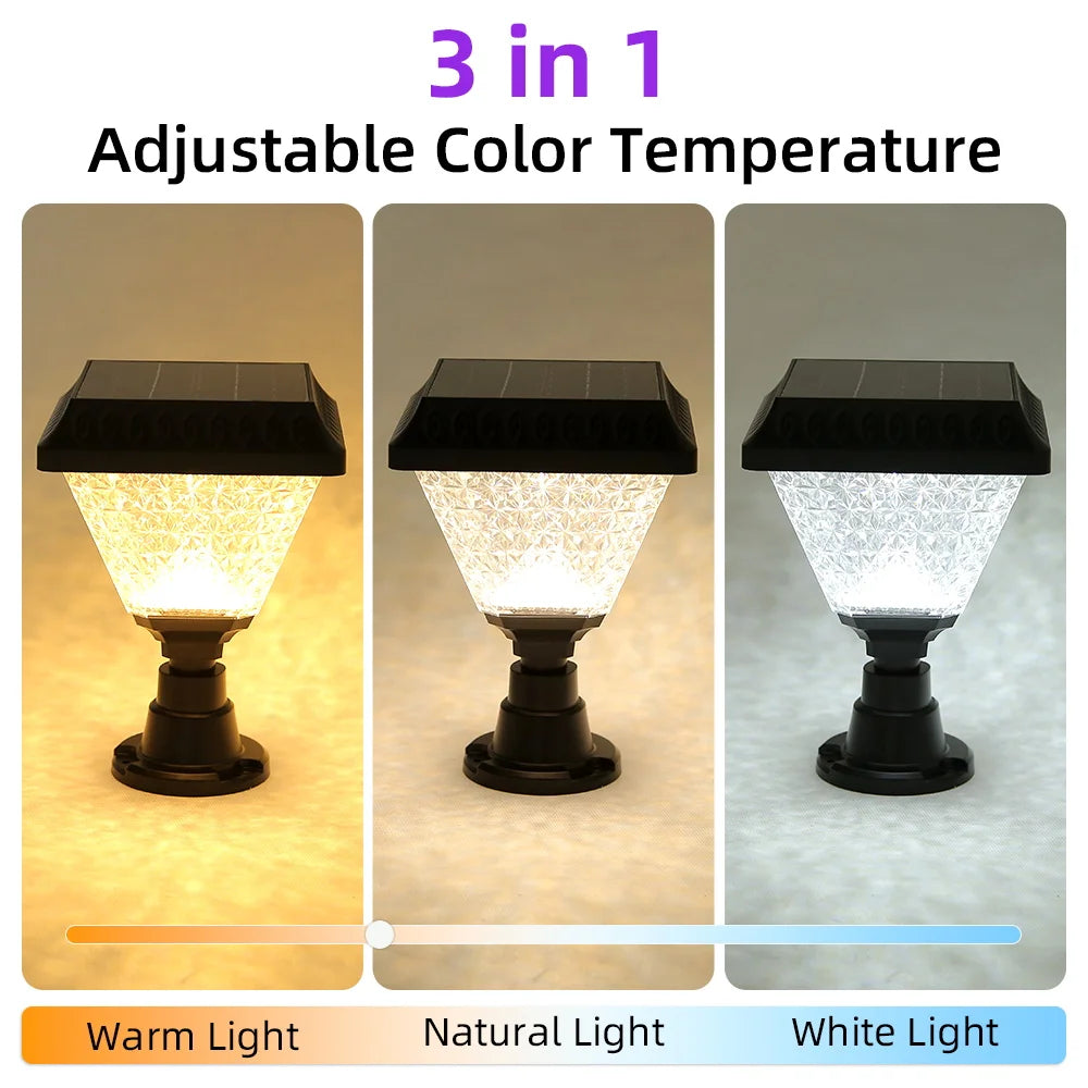 Outdoor Led Solar Garden Lights Dimming Timed Column Light Post Lamp Pillar Light Modern LED for Home Villa Garden Patio Decor