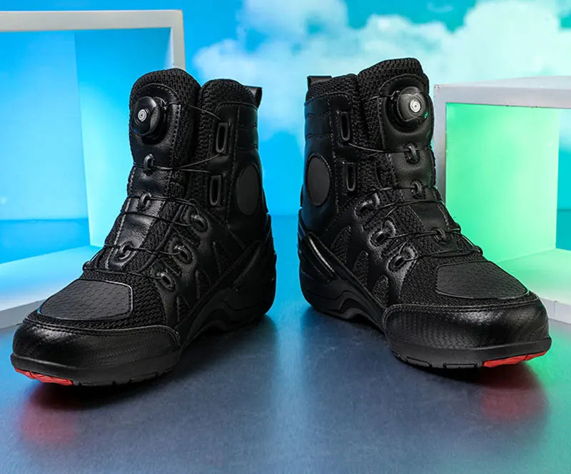 Men Motorcycle Boots New Waterproof Motorbike Riding Shoes Microfiber Breathable Men's Motorcycle Shoes Motos Bike Sport Boot