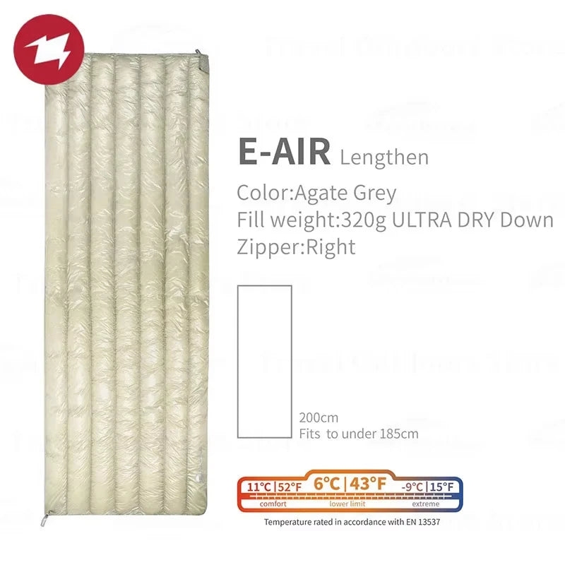 AEGISMAX AIR-E Camping Down Sleeping Bag Adult Ultralight Waterproof Hiking Tourist Warm 800FP Outdoor Envelope Sleeping Bags