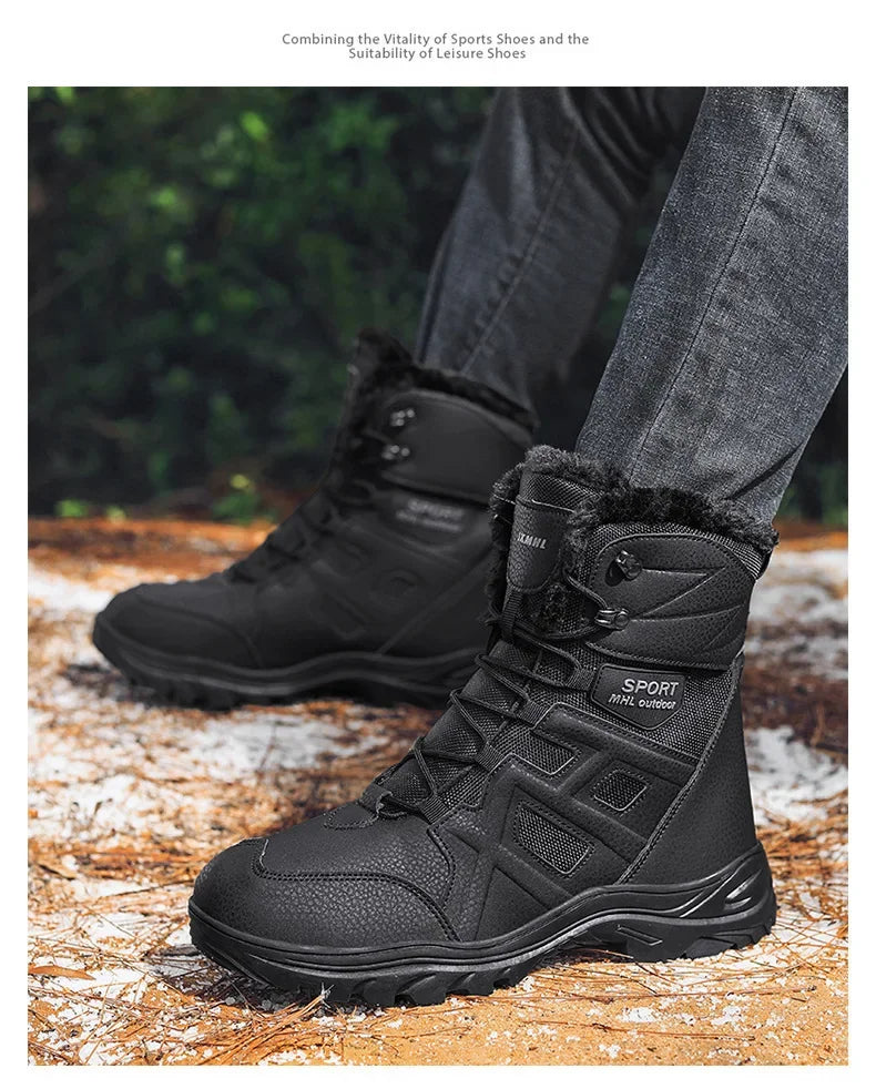 Winter High Top Outdoor Couple Hiking Boots Anti-fall Motocross Rider Boots BootPlus Size Mens Motorcycle Shoes