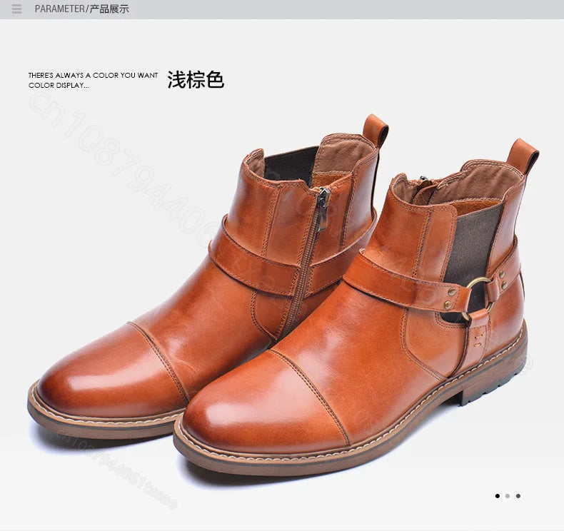 Motorcycle Shoes Retro Leather Boots for Motorcycles Durable Men Boots Couple's Short Shoes Motorcycle Safety Equipment
