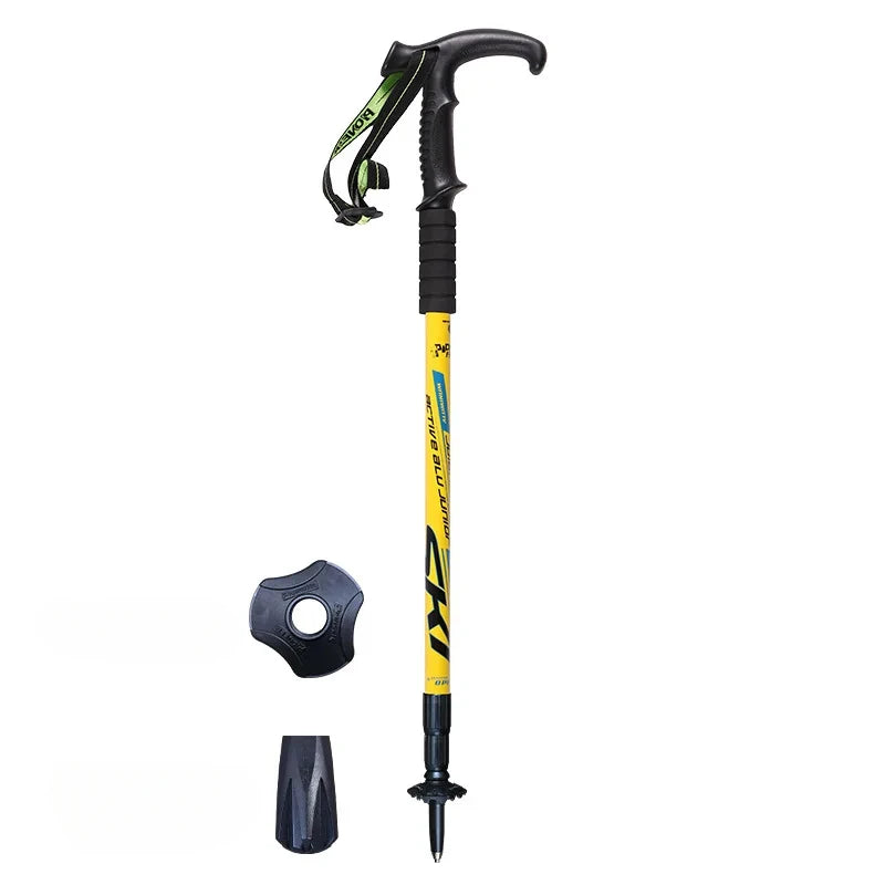 1PCS Ultralight Folding Multifunction Trekking Pole Portable Anti Shock Alpenstock Snow Walking Stick Outdoor Climbing Hiking